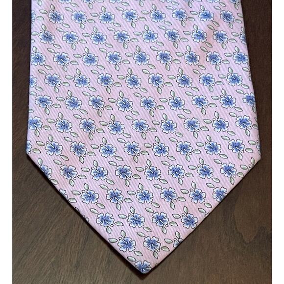 Grant Thomas Pink Blue Hand Made 100% Silk Men’s Neck Tie Made In China